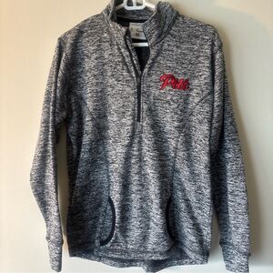 J. America Pittsburg State Heathered Gray Zip-Up Sweater